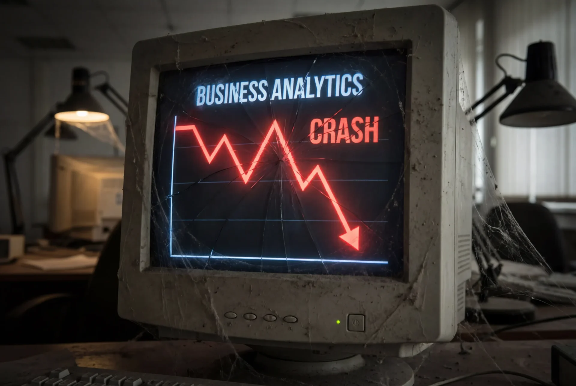 Wykres spadający w dół obrazujący straty finansowe firmy spowodowane awarią strony
