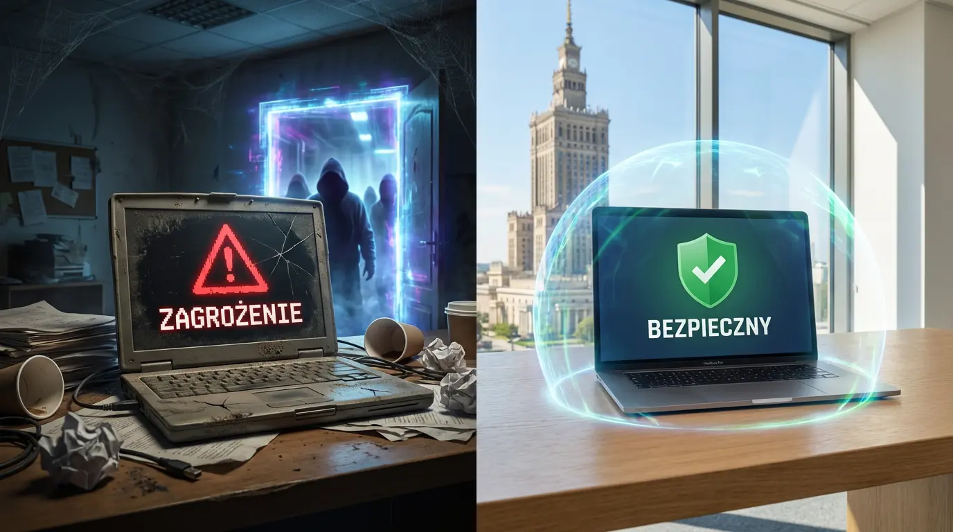 Po lewej - twoja strona będzie zhakowana. Po prawej bezpieczna strona.