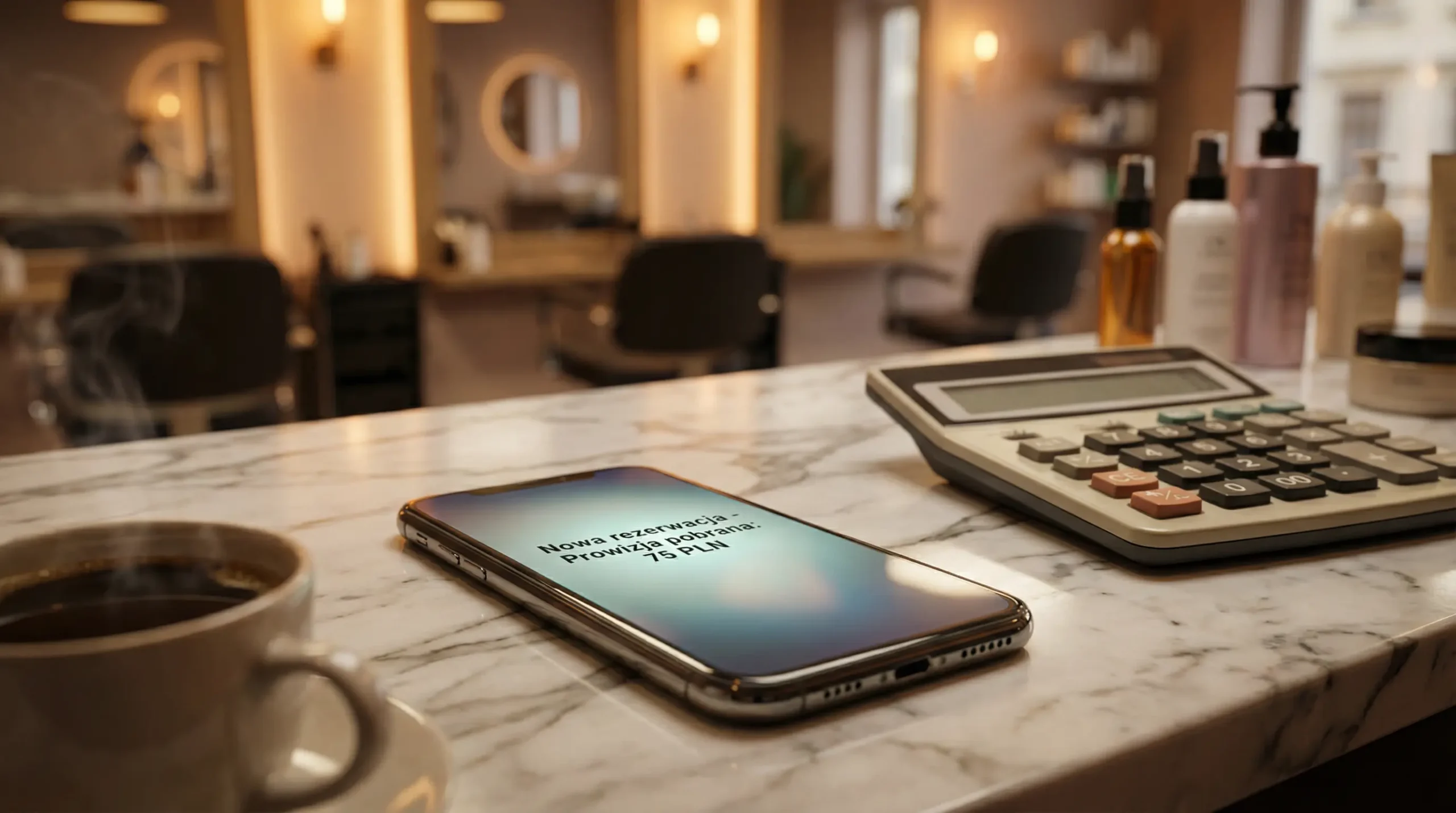 Prowizja od rezerwacji pobrana, wyświetlone na telefonie