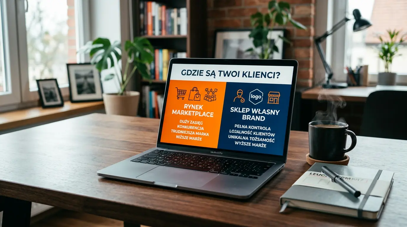 Własny sklep czy Allegro? 5 faktów, które musisz znać 1 Laptop z napisem gdzie są klienci